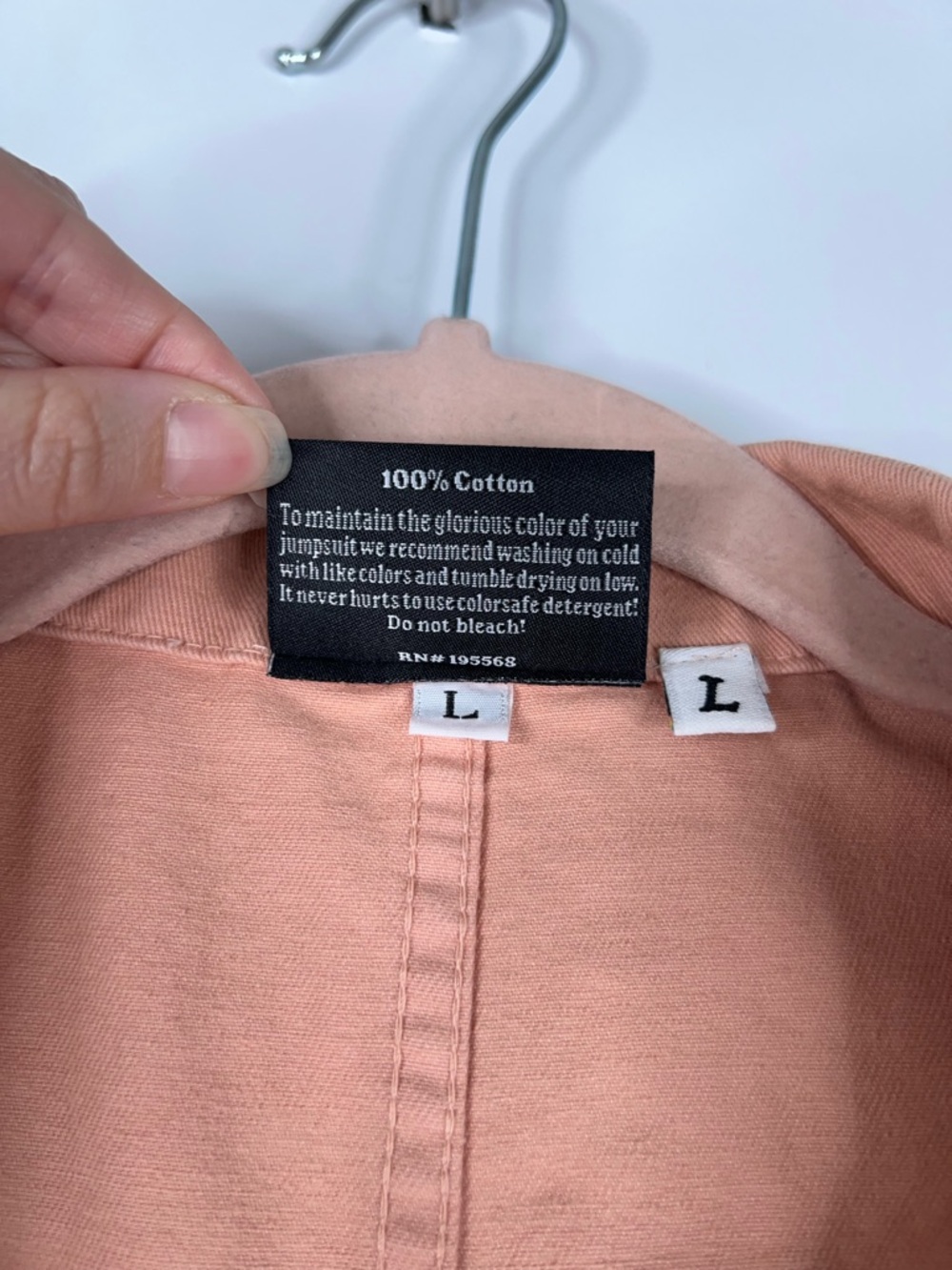 Big Bud Press Peach Short Sleeve Jumpsuit Cotton Twill Utility Size Large - Picture 10 of 15